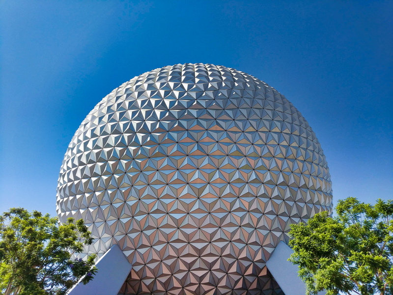 sculpture, plant, florida, america, dome, building, observatory, silver colored, round, city, blue, sphere, architecture, arts culture and entertainment