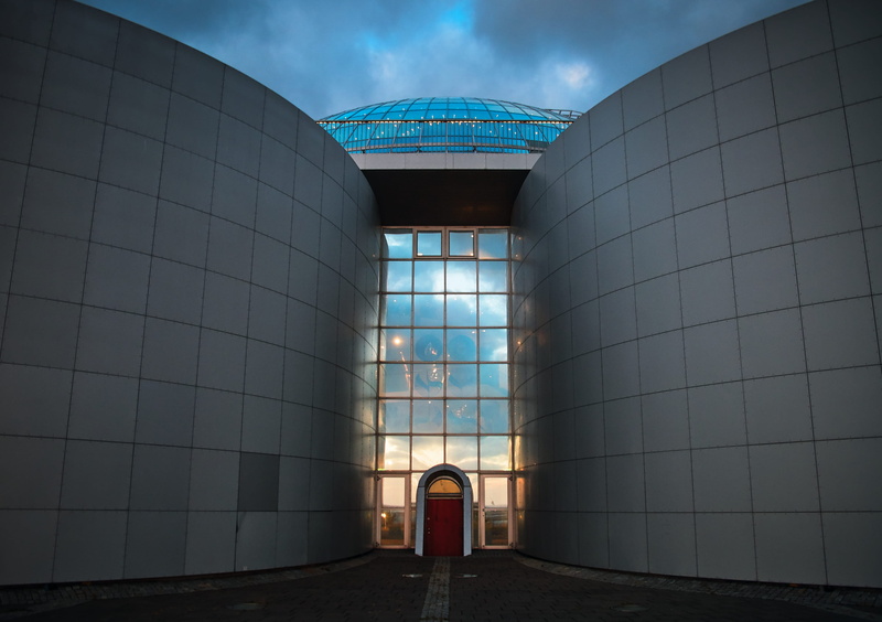 day, blue, 2K, planetarium, viewpoint, skylight, no people, window, perlan, sky, sunlight, architecture, door, shape, tourism, observatory, building exterior