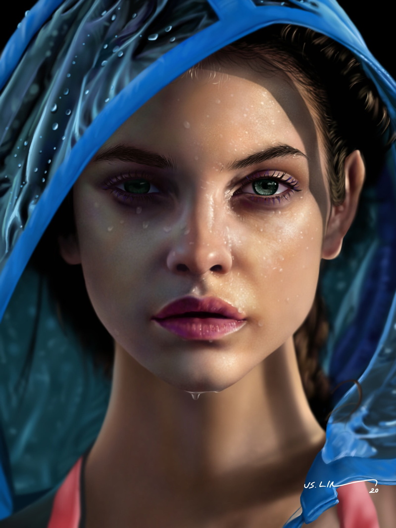 drawing, fan art, Barbara Palvin, realistic, digital painting, artwork, Jinsung Lim, 2K, women, digital art