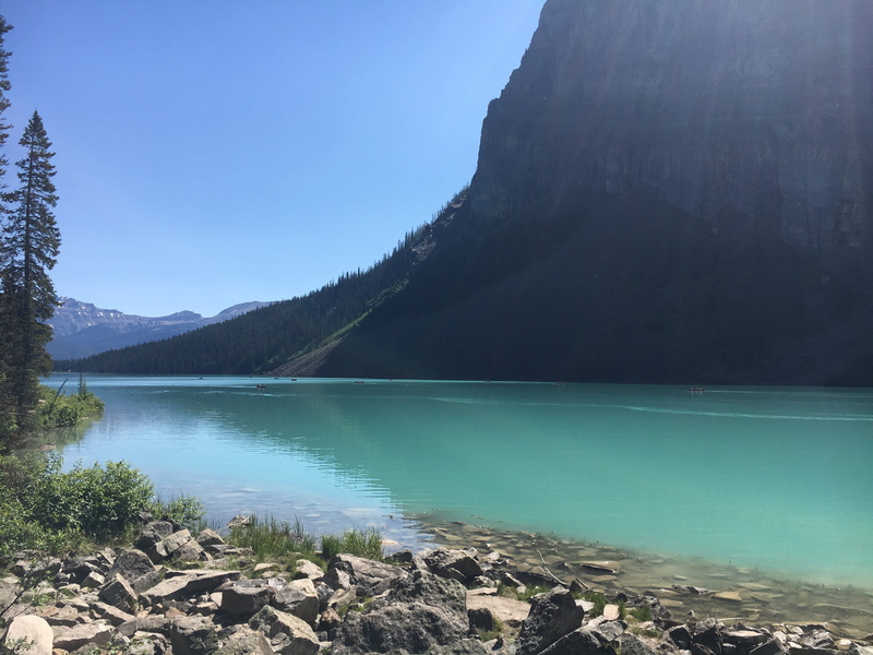 idyllic, banff, solid, lake louise lakeshore trail, non-urban scene, rock - object, improvement district no. 9, hike, mountains, outdoors, remote, scenics - nature
