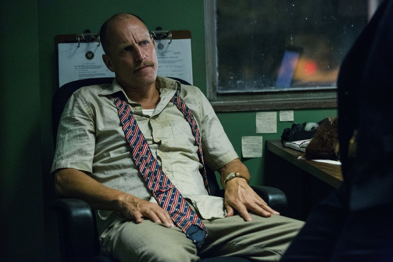 clothing, midsection, glass - material, casual clothing, leisure activity, portrait, real people, males, Triple 9, men, sitting, Woody Harrelson, holding