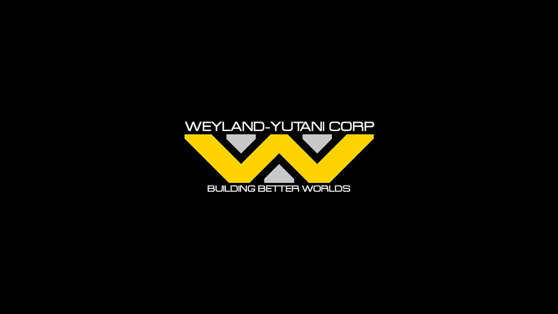 Weyland-Yutani Corporation, black background, 1080P, minimalism, Aliens (movie), typography, logo
