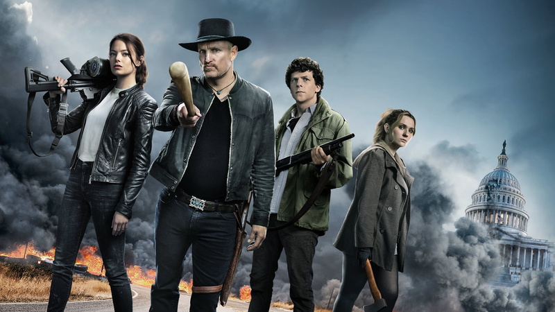 Jesse Eisenberg, Woody Harrelson, Emma Stone, 1080P, Abigail Breslin, Zombieland: Double Tap, group of people, movies