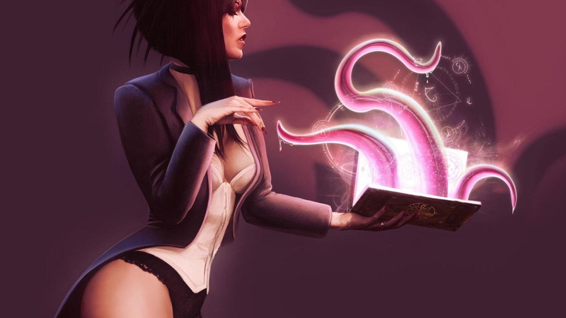dark, 1080P, music, indoors, illuminated, long hair, Book, DC Comics, musical instrument, musician, artist, profile view, Tentacle, light - natural phenomenon