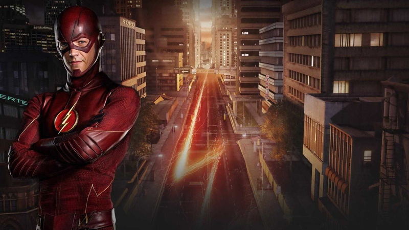 sparks, TV Show, red, built structure, city, real people, architecture, digital composite, 1080P, three quarter length, Grant Gustin, men, waist up, The Flash (2014)