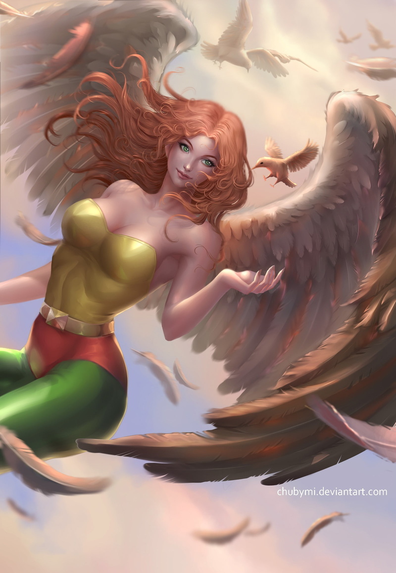 fantasy art, 1080P, Hawkgirl, angel