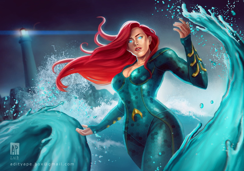 Woman, Blue Eyes, Long Hair, 1080P, Comics, Red Hair, Mera, Mera (DC Comics), Girl