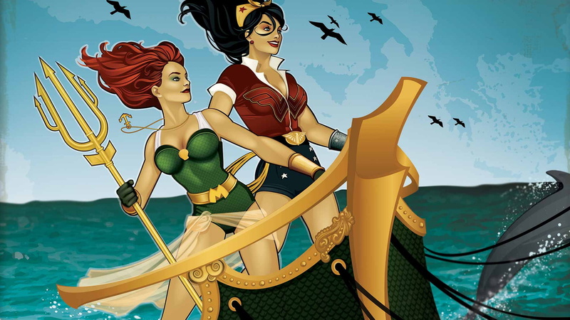 Bombshells, Mera (DC Comics), Comics, 1080P, Wonder Woman