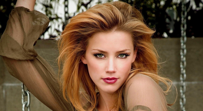 long, contemplation, human hair, outdoors, redhead, portrait, 1080P, one person, blond hair, young women, looking at camera, amber heard, beauty, hairstyle