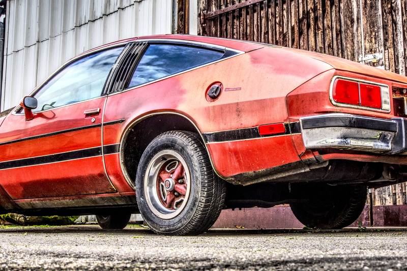 day, retro styled, car, old, broken, motor vehicle, metal, stationary, road, architecture, city, starfire sx, mode of transportation, contrast, land vehicle