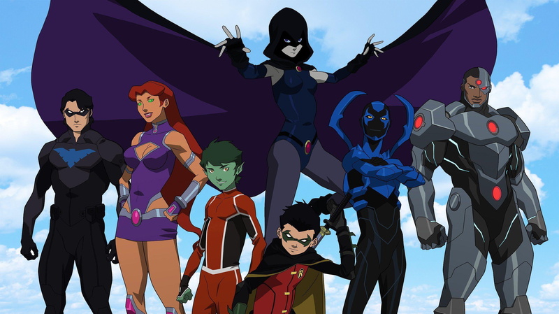 teen titans, 2K, Nightwing, Starfire, Cyborg, Blue Beetle, Starfier, heroes, team, Robin, Beast Boy, Raven, Bestboy