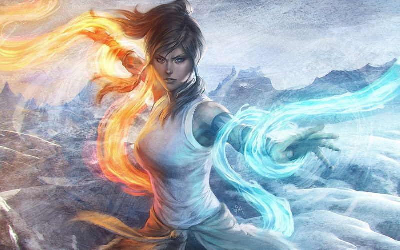 digital art, Artgerm, 1080P, The Legend Of Korra, Stanley Lau, Korra, elements