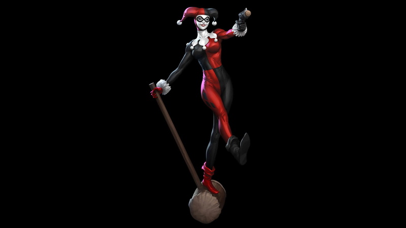 Artgerm, Gun, Villain, DC Comics, Stanley Lau, Costume, 1080P, Hammer, Mask, Comics, Artist, The villain, Harley Quinn