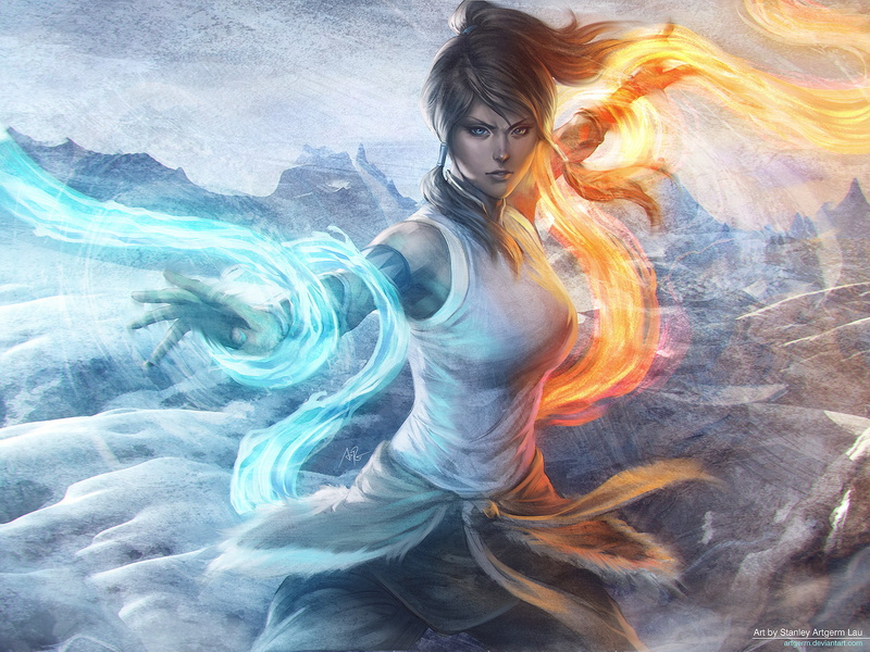 ponytail, blue, 720P, signed, avatar, brown, fire, hair, legend, water, snow, lau, eyes, stanley, korra