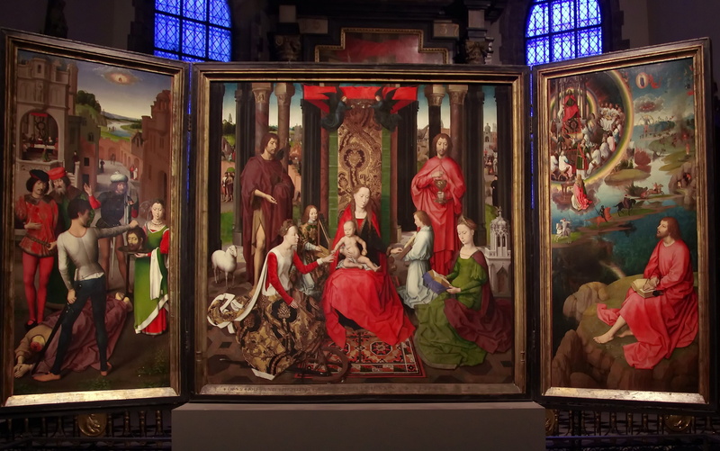 bruges, triptych altarpiece, built structure, triptych, 4K, religion, memling, women, saint, nativity, museum, art, st-jean, female likeness, architecture