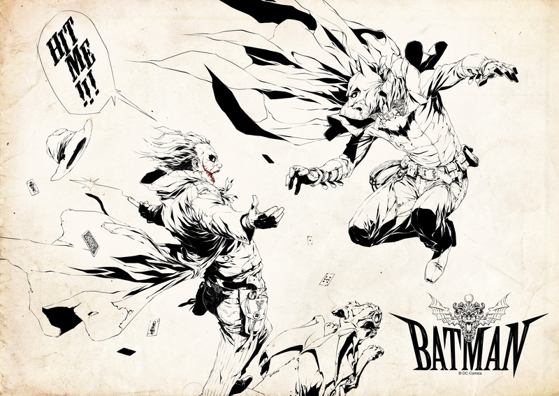 group of animals, Batman Eternal, creativity, pencil drawing, pattern, Batman, ink, Joker, day, no people, nature, art and craft, sketch, animal representation