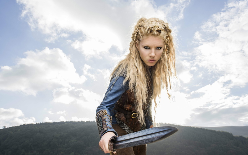 teenager, one person, hairstyle, Promos, Vikings, sky, blond hair, beautiful woman, real people, Lagertha Lothbrok, 2K, young adult, long hair, Katheryn Winnick