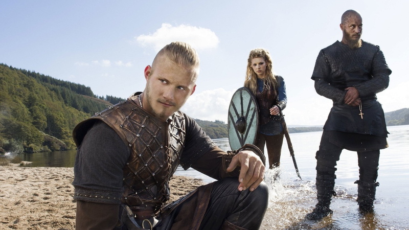 Vikings, adult, group of people, young women, men, young adult, Alexander Ludwig, nature, young men, front view, people, Travis Fimmel, leisure activity