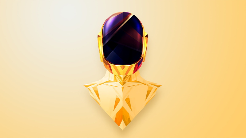 1080P, simple background, digital art, Daft Punk, helmet