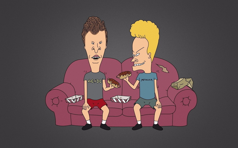 cartoon, 1080P, Beavis and Butthead, humor, couch