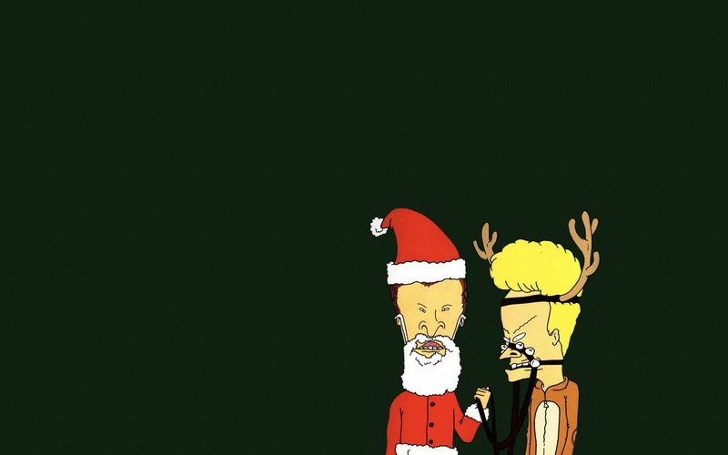Santa Claus, beard, nature, no people, green background, Beavis and Butt-head, studio shot, art and craft, decoration, creativity, copy space