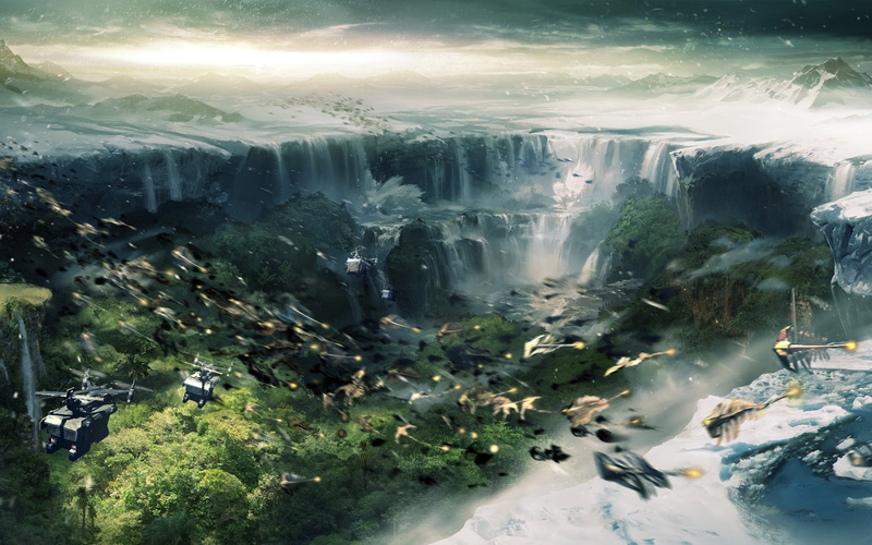 1080P, water, plant, long exposure, waterfalls, tree, motion, scenics - nature, lost planet, nature, falling water, rock, travel, digital, beauty in nature