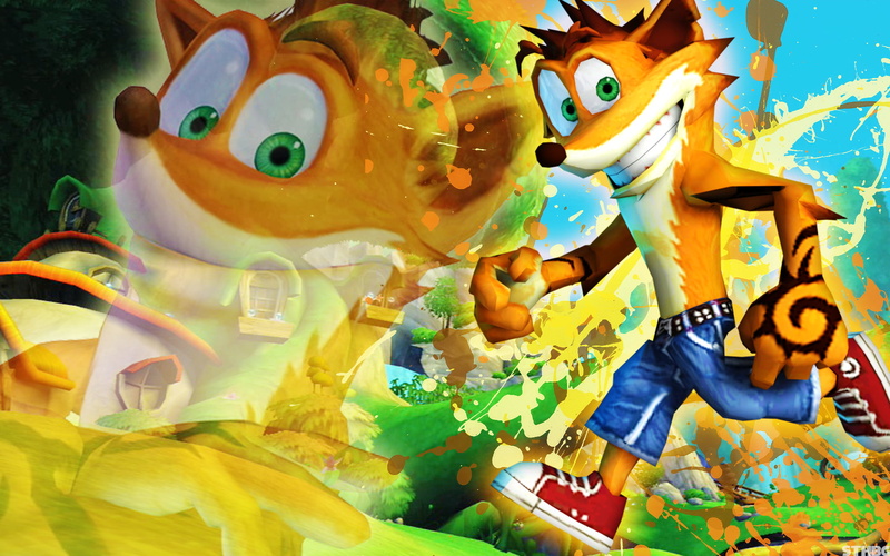 1080P, creativity, abstract, Crash Bandicoot, animal, video games, communication, yellow, design, multi colored, pattern, close-up, indoors, paint, backgrounds