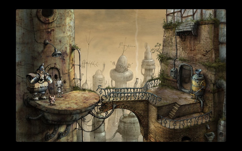 city, male likeness, the past, old, history, metal, building exterior, painting, transfer print, art and craft, sculpture, place of worship, Machinarium