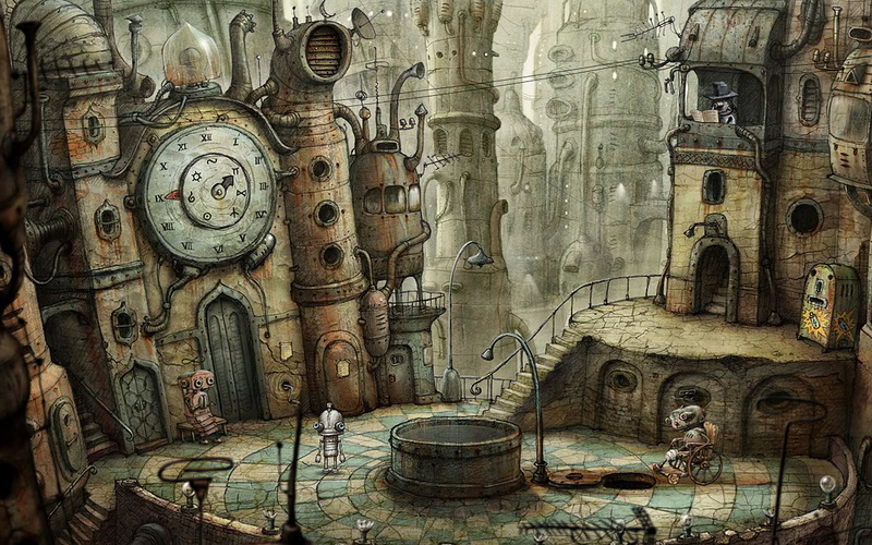 belief, spirituality, built structure, weathered, container, religion, abandoned, Machinarium, damaged, old, robot, village, building, obsolete, wall - building feature