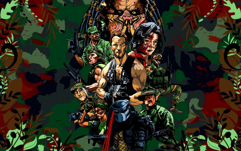 female likeness, creativity, smiling, Predator (movie), lifestyles, group of people, mural, real people, young men, male likeness, 1080P, day, men, young adult