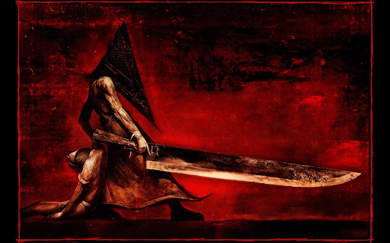 belief, Pyramid Head, the past, carving, history, male likeness, representation, Sword, architecture, sculpture, religion, statue, Silent Hill, wood - material