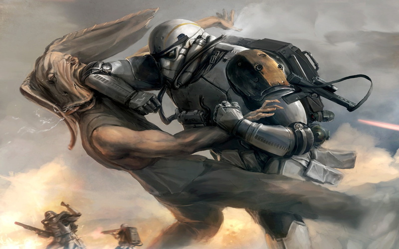 stormtrooper, warrior, 720P, jar jar binks, Star Wars