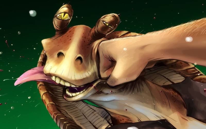 wars, Cartoons, jar, x, art, stars, space, binks, Star Wars, hd, 720P, faces, star