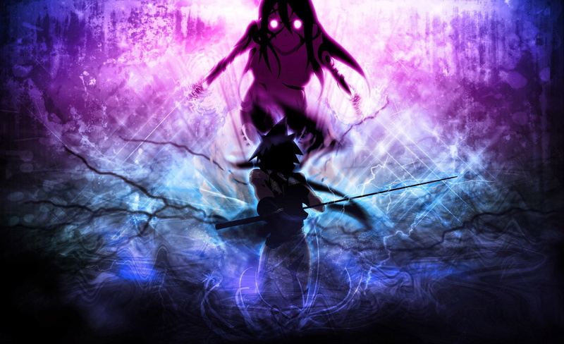 hair, anime girls, women, 1080P, silhouette, studio shot, vitality, indoors, abstract, Soul Eater, illuminated, music, long hair, hairstyle, anime, performance