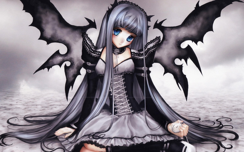 character, 2560x1600, fairy, goth, anime, wings, 2K, gothic, female