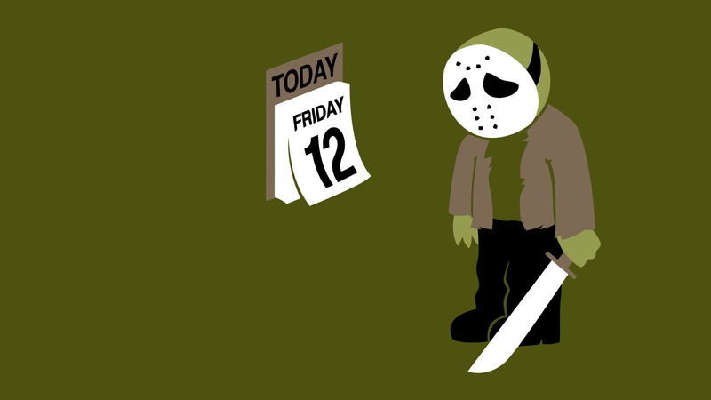 Jason Voorhees, 1080P, calendar, simple background, humor, sad, mask, machete, hockey mask