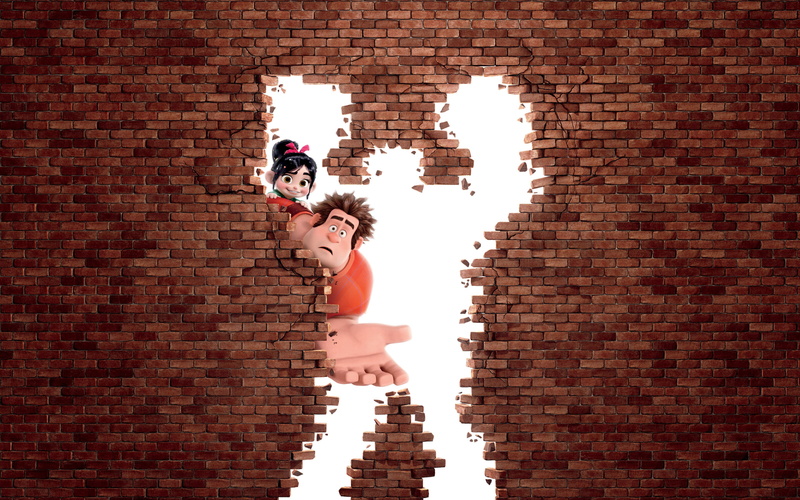 wall, Animation, real people, built structure, lifestyles, people, wall - building feature, Ralph, brick wall, young women, 2K, day, hairstyle, Movie
