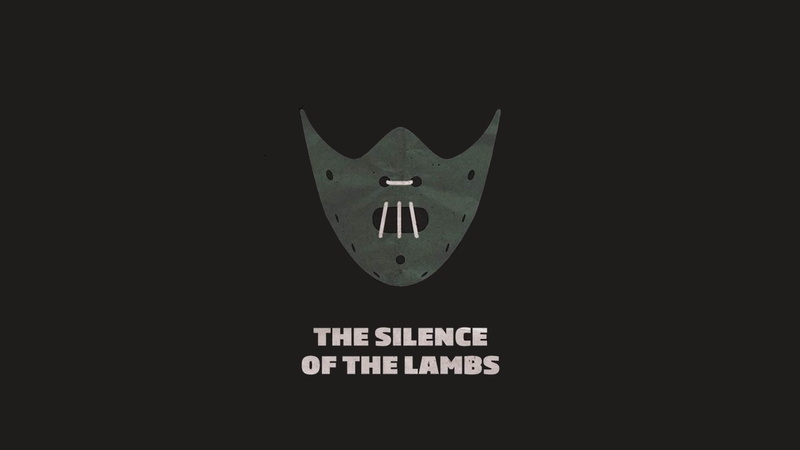 black background, letter, mask, title, dark background, minimalism, movies, face mask, 1080P, simple background, the silence of the lambs