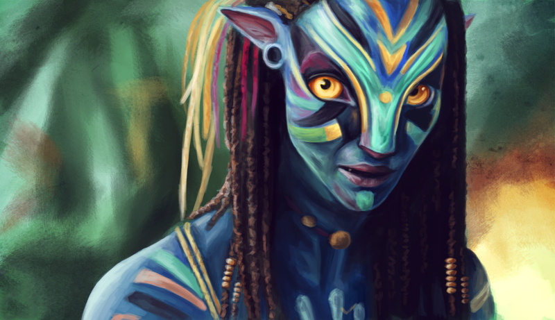 art, Neytiri, 1080P, James Cameron, Zoe Saldana, Avatar