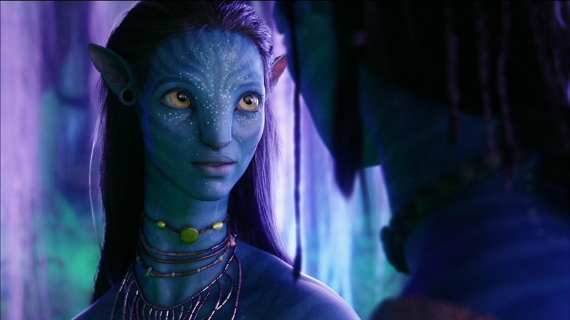 paint, 2009, celebration, human face, Neytiri, face paint, Avatar, one person, jewelry, focus on foreground, black color, 1080P, Zoe saldana, headshot