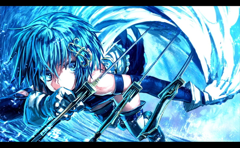 auto post production filter, anime, Miki Sayaka, close-up, day, anime girls, blue, metal, nature, lifestyles, glass - material, indoors, front view, real people