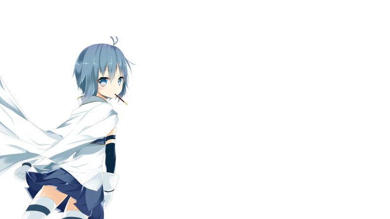 standing, anime, Mahou Shoujo Madoka Magica, technology, Miki Sayaka, copy space, indoors, clothing, futuristic, representation, white background, people