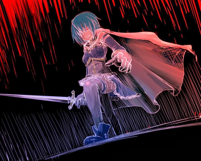 illuminated, Miki Sayaka, blurred motion, anime girls, pattern, human representation, complexity, Mahou Shoujo Madoka Magica, red, art and craft, no people