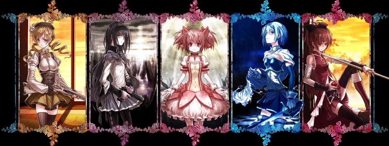 celebration, indoors, art and craft, choice, representation, 1080P, night, anime, festival, female likeness, Mahou Shoujo Madoka Magica, no people, male likeness