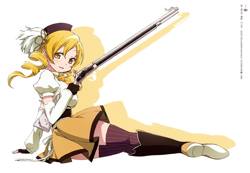 720P, human representation, white background, music, costume, cut out, one person, indoors, females, creativity, arts culture and entertainment, Tomoe Mami