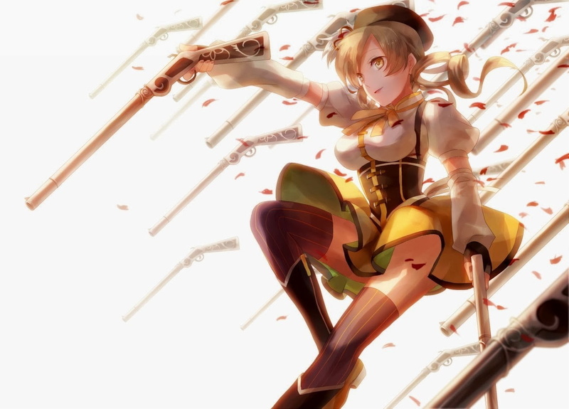 Tomoe Mami, low angle view, anime girls, leisure activity, females, Mahou Shoujo Madoka Magica, lifestyles, girls, front view, 720P, indoors, representation