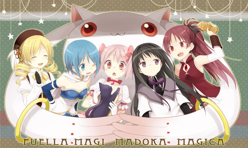 Miki Sayaka, Tomoe Mami, Sakura Kyoko, Kyuubey, Mahou Shoujo Madoka Magica, Kaname Madoka, anime, 1080P, Akemi Homura, anime girls