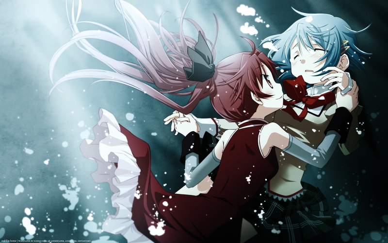 anime girls, Sakura Kyouko, 2K, Sakura Kyoko, Mahou Shoujo Madoka Magica, Miki Sayaka, anime, gun