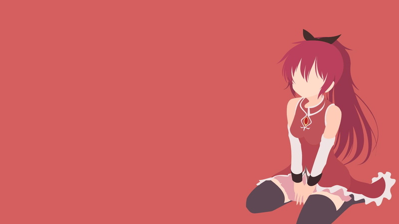 anime, mahou, kyouko, girls, magica, madoka, sakura kyouko, sakura, minimalism, shoujo, 1080P, anime girls, mahou shoujo madoka magica