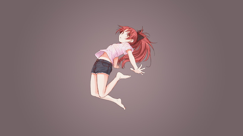 Sakura Kyouko, simple background, Mahou Shoujo Madoka Magica, anime girls, 1080P